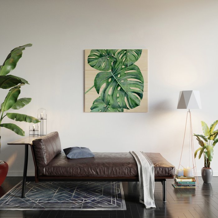 Monstera Wood Wall Art Gallery Image 2