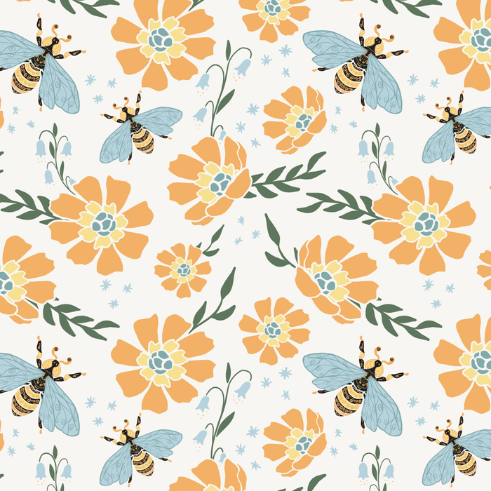 Honey Bees and Orange Flowers Coffee Mug Gallery Image 2