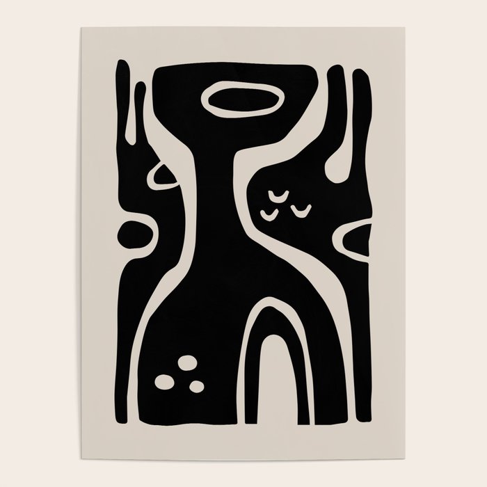 Abstract Art Black and Linen White Poster Gallery Image 1