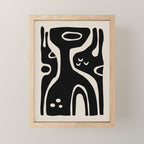 Abstract Art Black and Linen White Mini Art Print Gallery Image 1