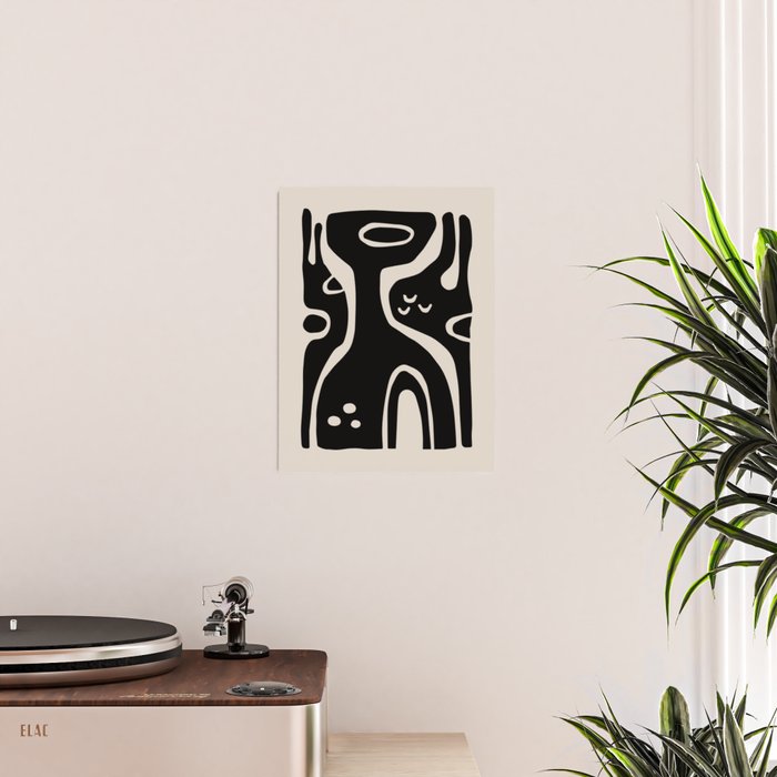 Abstract Art Black and Linen White Poster Gallery Image 2