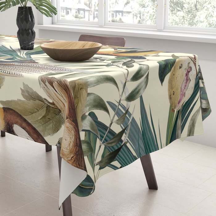 Floral and Birds Vintage Garden Tablecloth Gallery Image 3