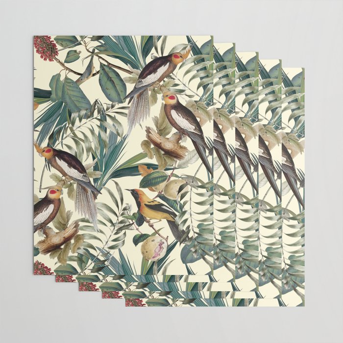 Floral and Birds Vintage Garden Wrapping Paper Gallery Image 3