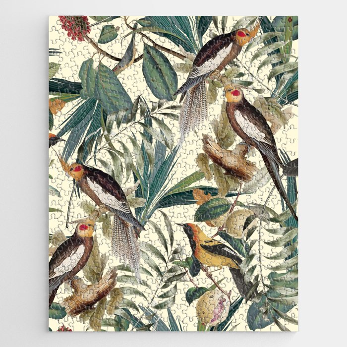 Floral and Birds Vintage Garden Jigsaw Puzzle Gallery Image 1