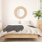 Mid Century Modern Minimalist Abstract Art Brush Strokes Black & White Ink Art Brush Strokes Duvet Cover Gallery Image 3