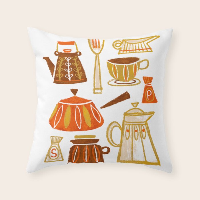 Mid Century Modern Kitchen Throw Pillow Gallery Image 1