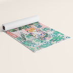 Cockatoo Vase - Bouquet of Flowers on Coral and Jungle Yoga Mat Gallery Image 2