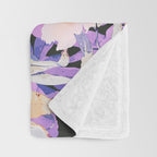 Modern Dark Vibrant Flowery D Throw Blanket Gallery Image 3