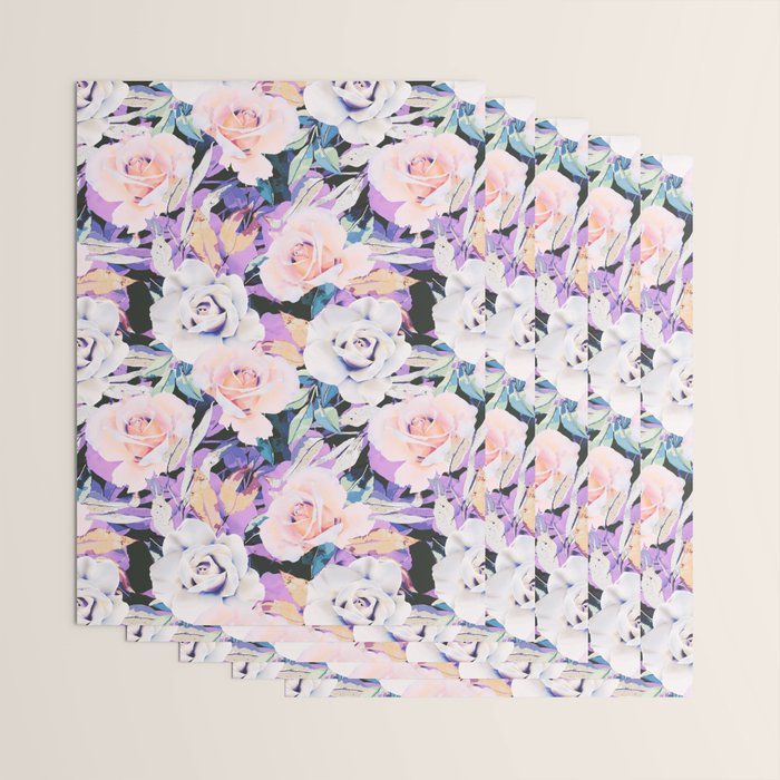 Modern Dark Vibrant Flowery D Wrapping Paper Gallery Image 3