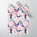 Modern Dark Vibrant Flowery D Wrapping Paper Gallery Image 1