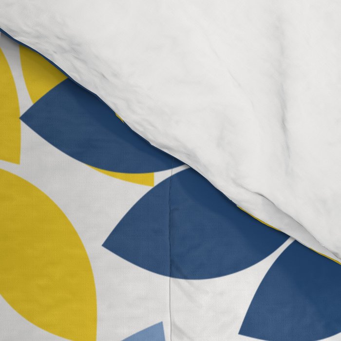 Blue Yellow Flower Burst Floral Pattern Comforter Gallery Image 4