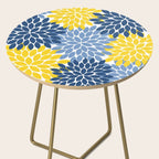 Blue Yellow Flower Burst Floral Pattern Side Table Gallery Image 2
