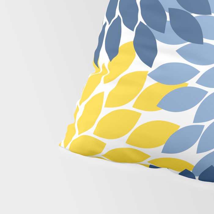 Blue Yellow Flower Burst Floral Pattern Pillow Sham Gallery Image 4