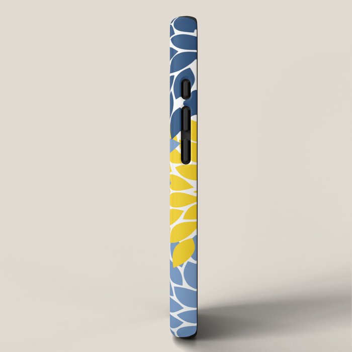 Blue Yellow Flower Burst Floral Pattern iPhone Case Gallery Image 2