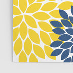 Blue Yellow Flower Burst Floral Pattern Poster Gallery Image 3