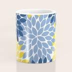 Blue Yellow Flower Burst Floral Pattern Coffee Mug Gallery Image 4
