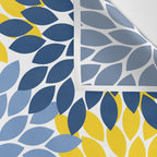 Blue Yellow Flower Burst Floral Pattern Wall Tapestry Gallery Image 3