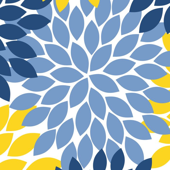 Blue Yellow Flower Burst Floral Pattern Coffee Mug Gallery Image 2