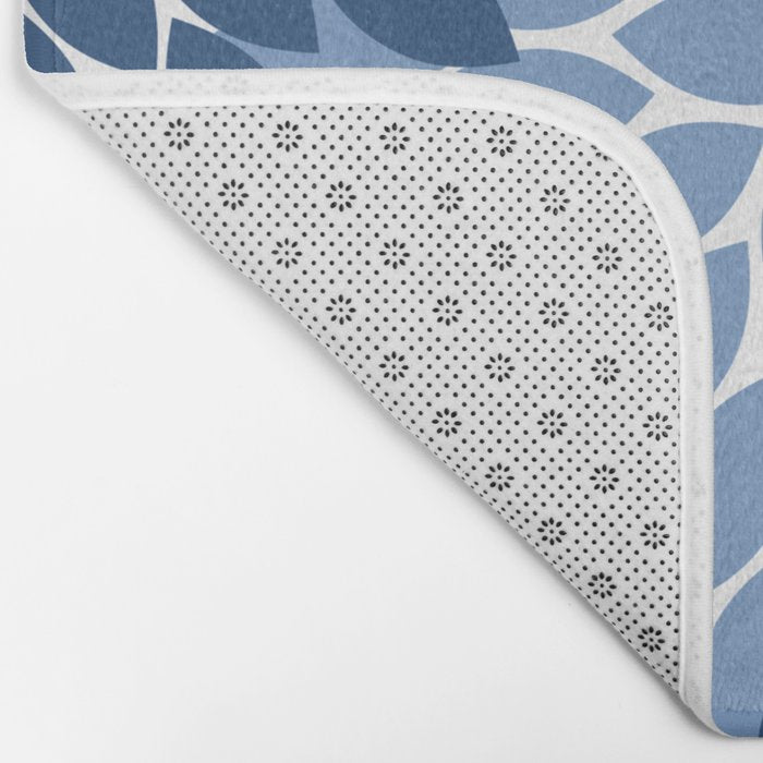Blue Yellow Flower Burst Floral Pattern Bath Mat Gallery Image 2