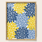 Blue Yellow Flower Burst Floral Pattern Serving Tray Gallery Image 1
