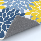 Blue Yellow Flower Burst Floral Pattern Rug Gallery Image 4