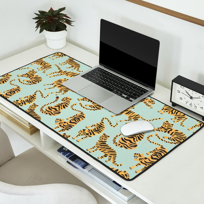 Tiger Collection - Mint & Orange Desk Mat Gallery Image 2