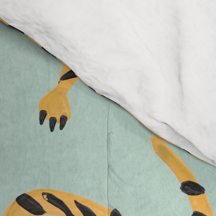 Tiger Collection - Mint & Orange Comforter Gallery Image 4