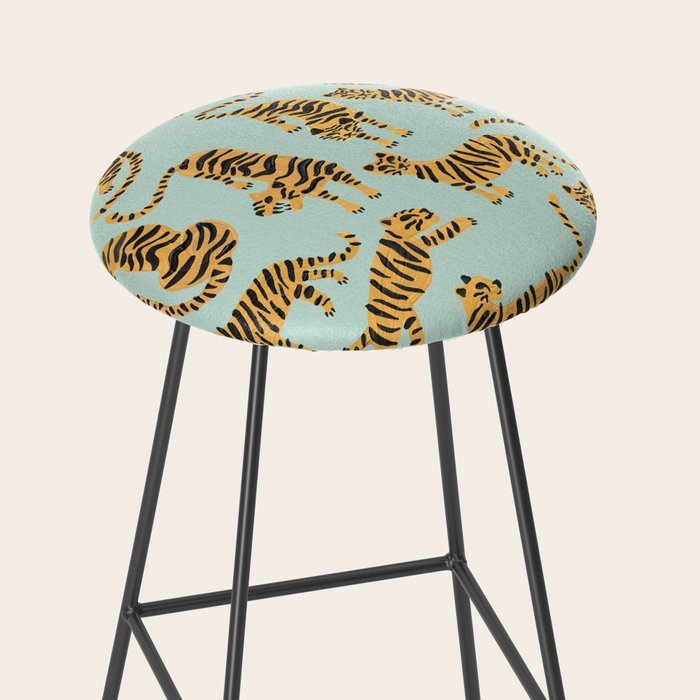 Tiger Collection - Mint & Orange Stool Gallery Image 2