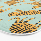 Tiger Collection - Mint & Orange Bath Mat Gallery Image 3