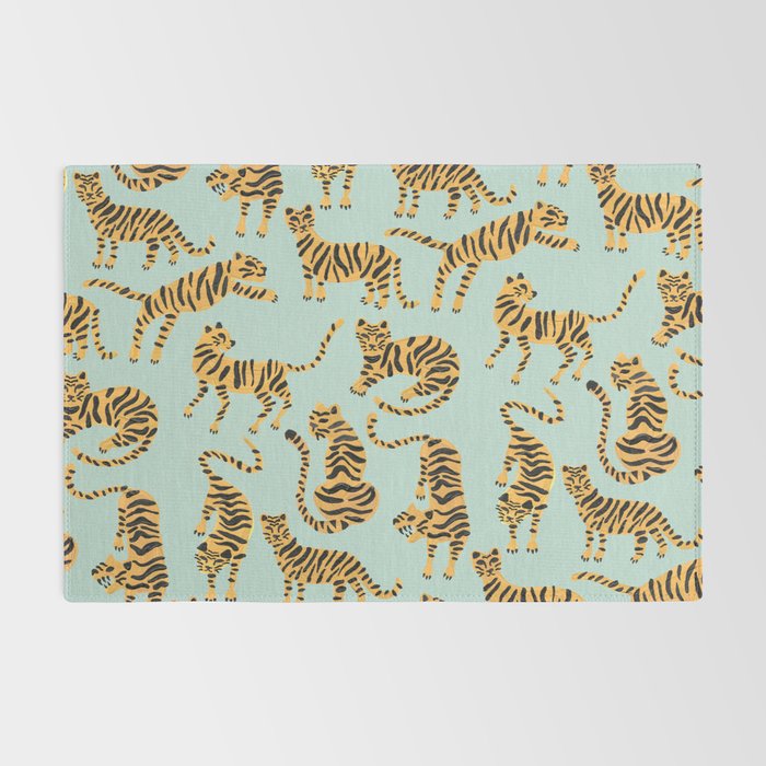 Tiger Collection - Mint & Orange Rug Gallery Image 2