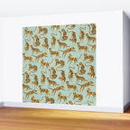 Tiger Collection - Mint & Orange Wall Mural Gallery Image 2
