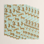 Tiger Collection - Mint & Orange Wrapping Paper Gallery Image 3