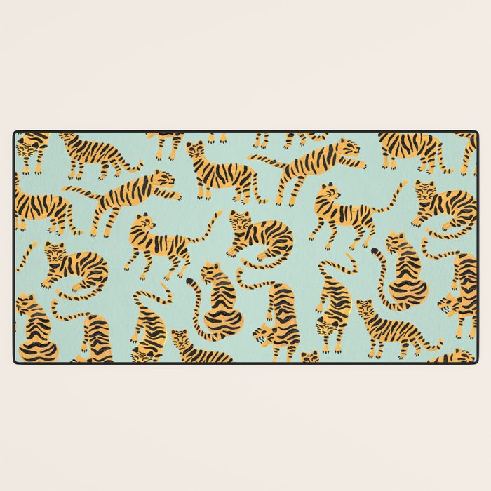 Tiger Collection - Mint & Orange Desk Mat Gallery Image 3