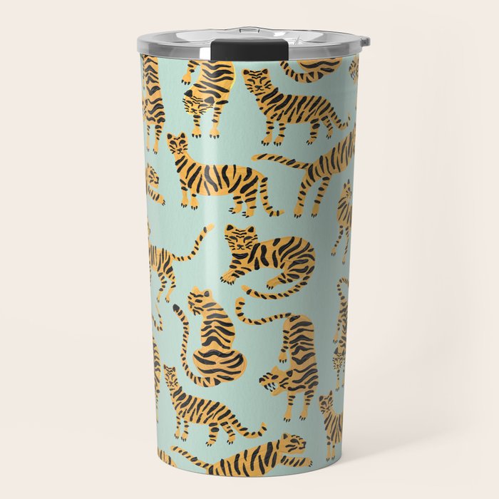 Tiger Collection - Mint & Orange Travel Mug Gallery Image 1