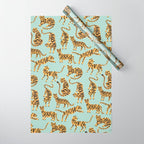 Tiger Collection - Mint & Orange Wrapping Paper Gallery Image 1