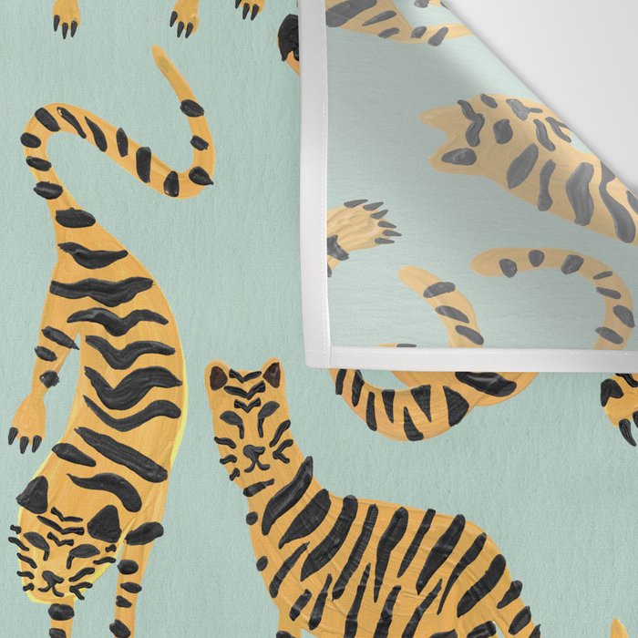Tiger Collection - Mint & Orange Wall Tapestry Gallery Image 3