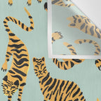 Tiger Collection - Mint & Orange Wall Tapestry Gallery Image 3