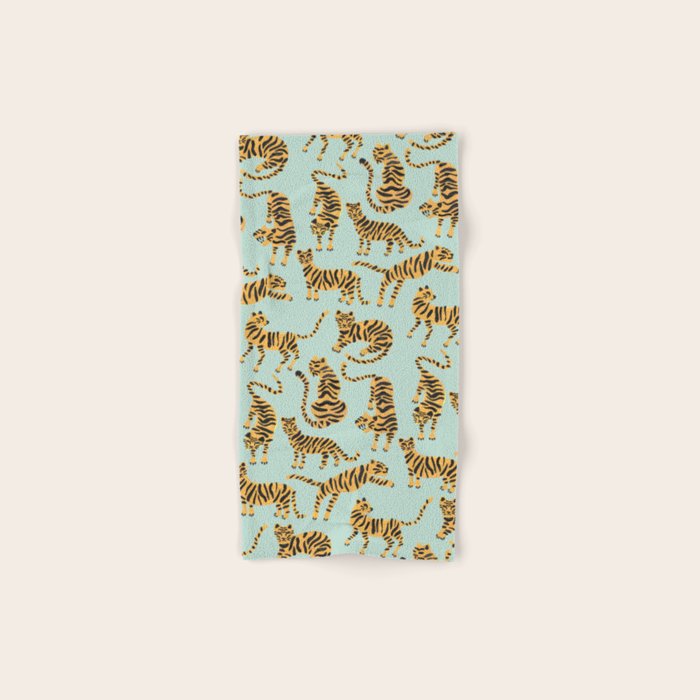 Tiger Collection - Mint & Orange Bath Towel Gallery Image 1