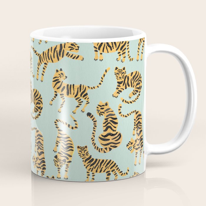 Tiger Collection - Mint & Orange Coffee Mug Gallery Image 1
