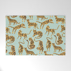 Tiger Collection - Mint & Orange Welcome Mat Gallery Image 1