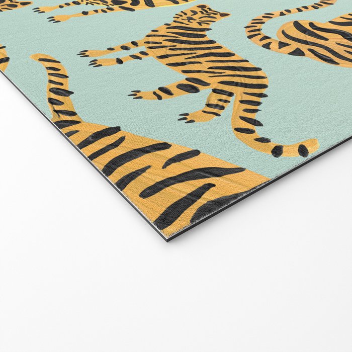 Tiger Collection - Mint & Orange Welcome Mat Gallery Image 2