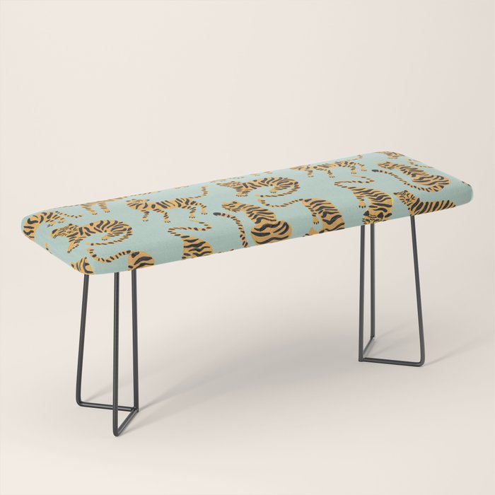 Tiger Collection - Mint & Orange Bench Gallery Image 1