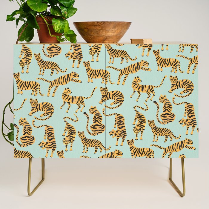 Tiger Collection - Mint & Orange Credenza Gallery Image 1