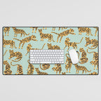 Tiger Collection - Mint & Orange Desk Mat Gallery Image 1