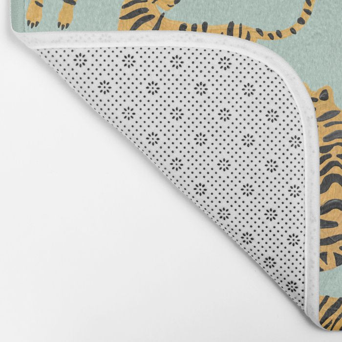 Tiger Collection - Mint & Orange Bath Mat Gallery Image 2