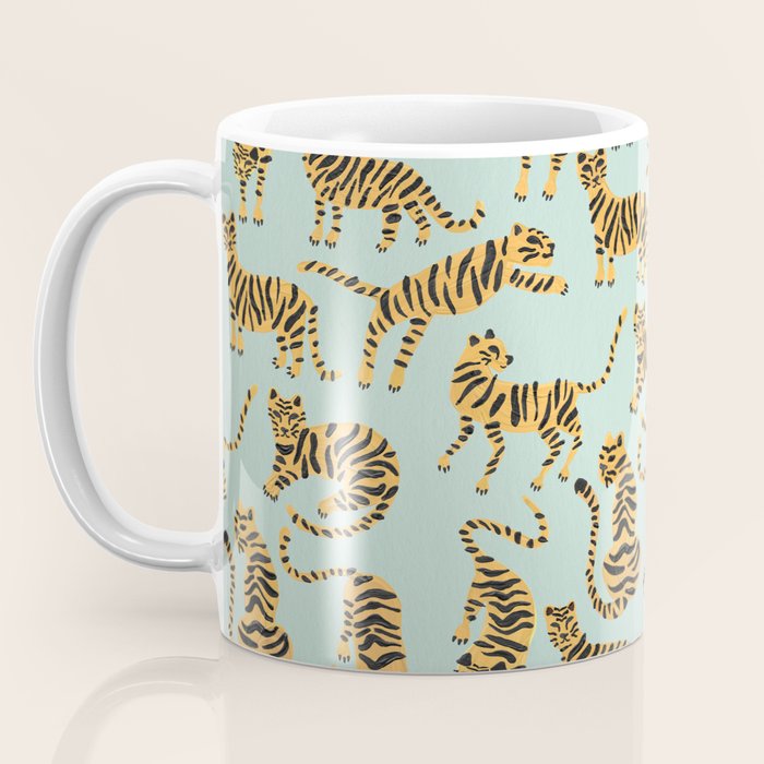 Tiger Collection - Mint & Orange Coffee Mug Gallery Image 3