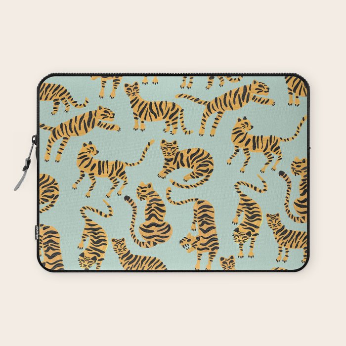 Tiger Collection - Mint & Orange Laptop Sleeve Gallery Image 1