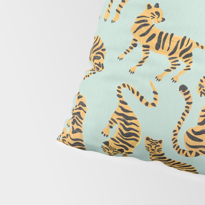 Tiger Collection - Mint & Orange Pillow Sham Gallery Image 4