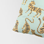 Tiger Collection - Mint & Orange Pillow Sham Gallery Image 4