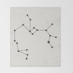 Sagittarius Zodiac Star Constellation Line Art White Throw Blanket Gallery Image 2